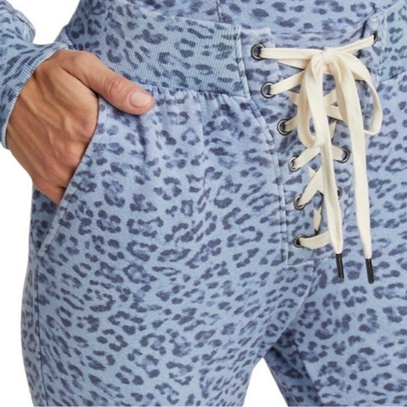 NEW N:PHILANTHROPY BLUE LEOPARD PRINT JOGGERS - Picture 3 of 10